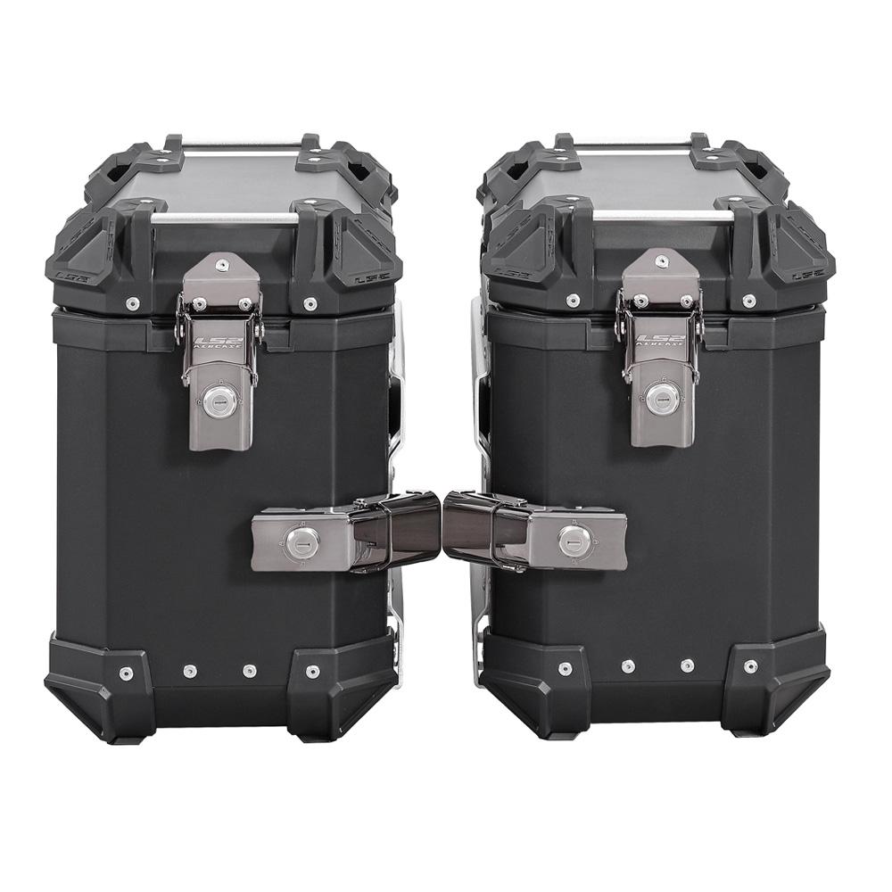 Juego Maletas Laterales LS2 MB30 Aluminio Negro 30 Lts