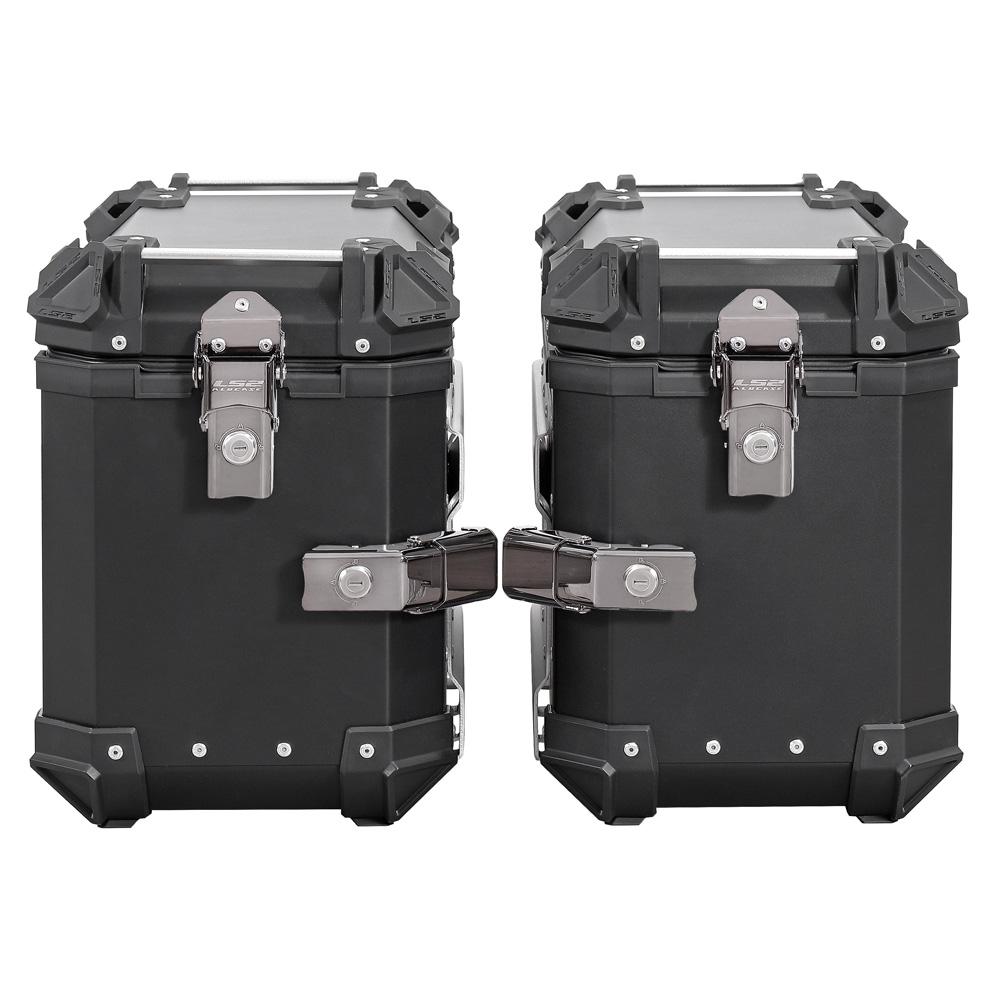 Juego Maletas Laterales LS2 MB38 Aluminio Negro 38 Lts