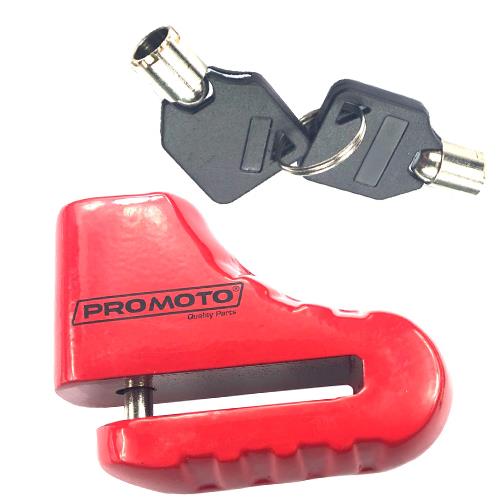 Candado Disco Freno PROMOTO Acero Rojo 5.5MM