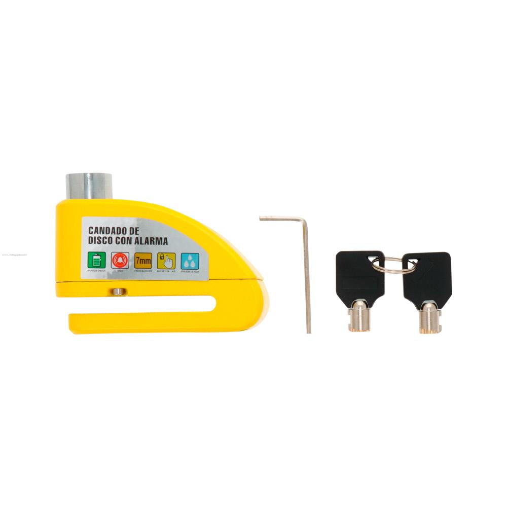 Candado Disco Freno PROMOTO con Alarma CDA1 Amarillo