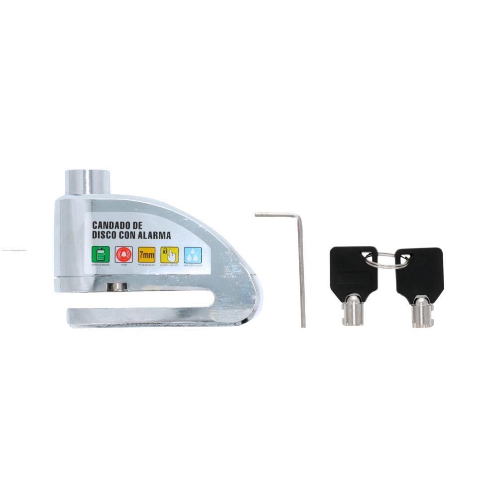 Candado Disco Freno PROMOTO con Alarma CDA1 Cromo