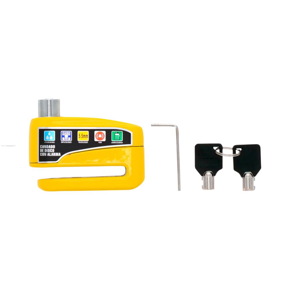 Candado Disco Freno PROMOTO con Alarma CDA2 Amarillo