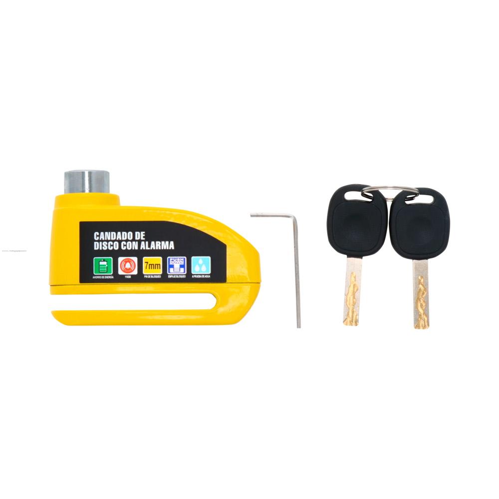 Candado Disco Freno PROMOTO con Alarma CDA3 Amarillo