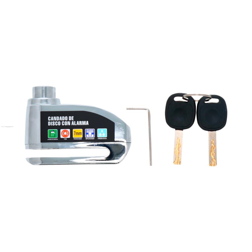 Candado Disco Freno PROMOTO con Alarma CDA3 Cromo