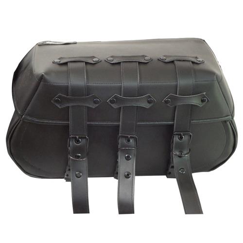 Juego Alforjas Lona Piel Sintetica ML-3 Negras Mod 2020 18 Lts 47X25X18 CM