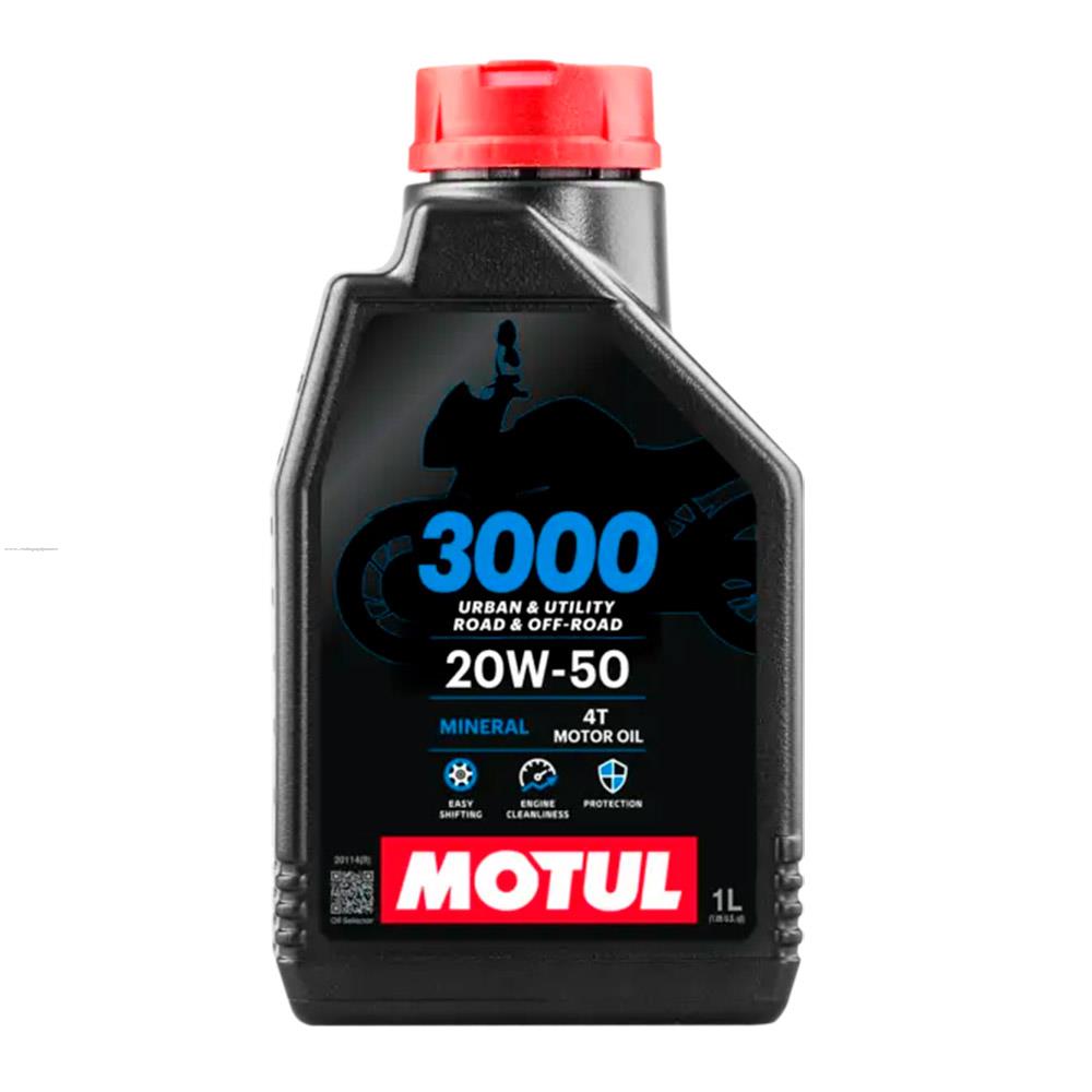 Aceite para Motor a Gasolina 4 Tiempos MOTUL 3000 20W50 1L Mineral