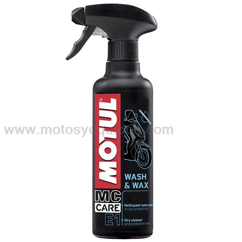 Cera y Abrillantador MOTUL E1 Wash And Wax Atomizador 400ML en Seco