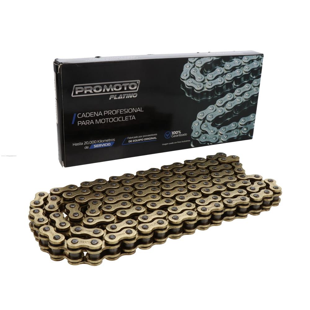 Cadena 520H -120L o Ring Dorada PROMOTO PLATINO