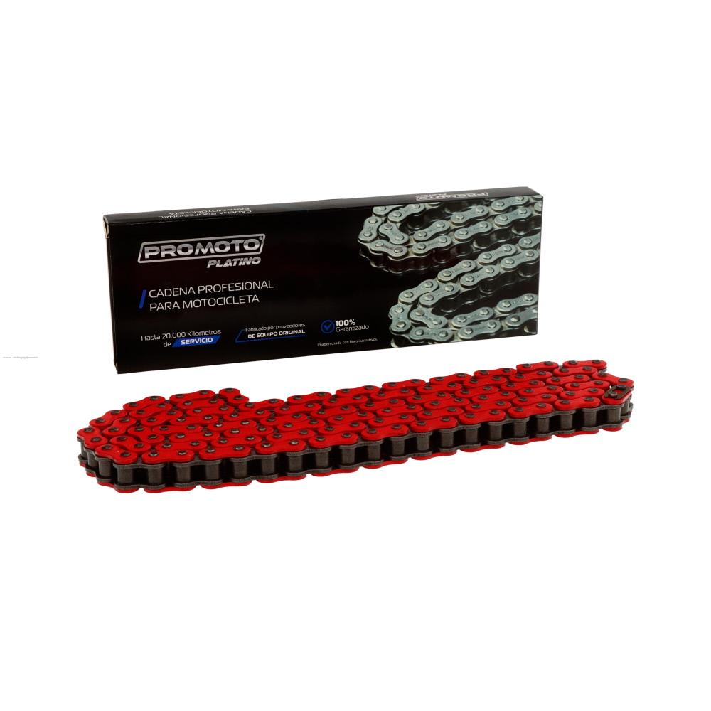 Cadena 428H -136L Reforzada Rojo PROMOTO PLATINO