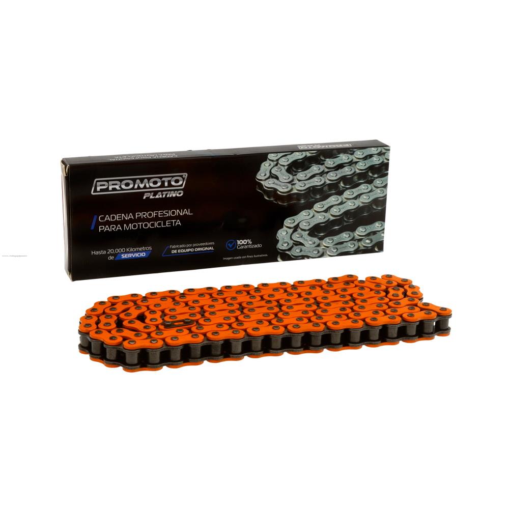 Cadena 428H -136L Reforzada Naranja PROMOTO PLATINO