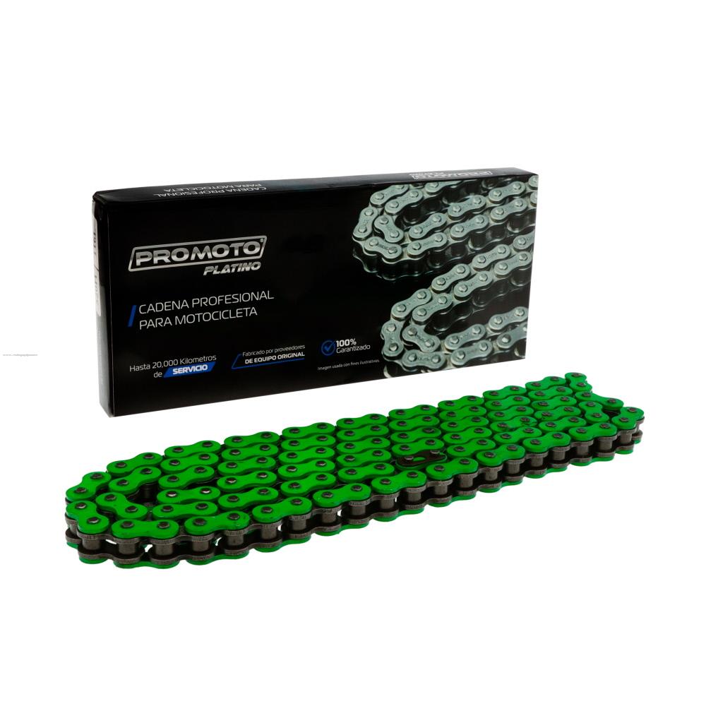 Cadena 520H -116L Reforzada Verde PROMOTO PLATINO