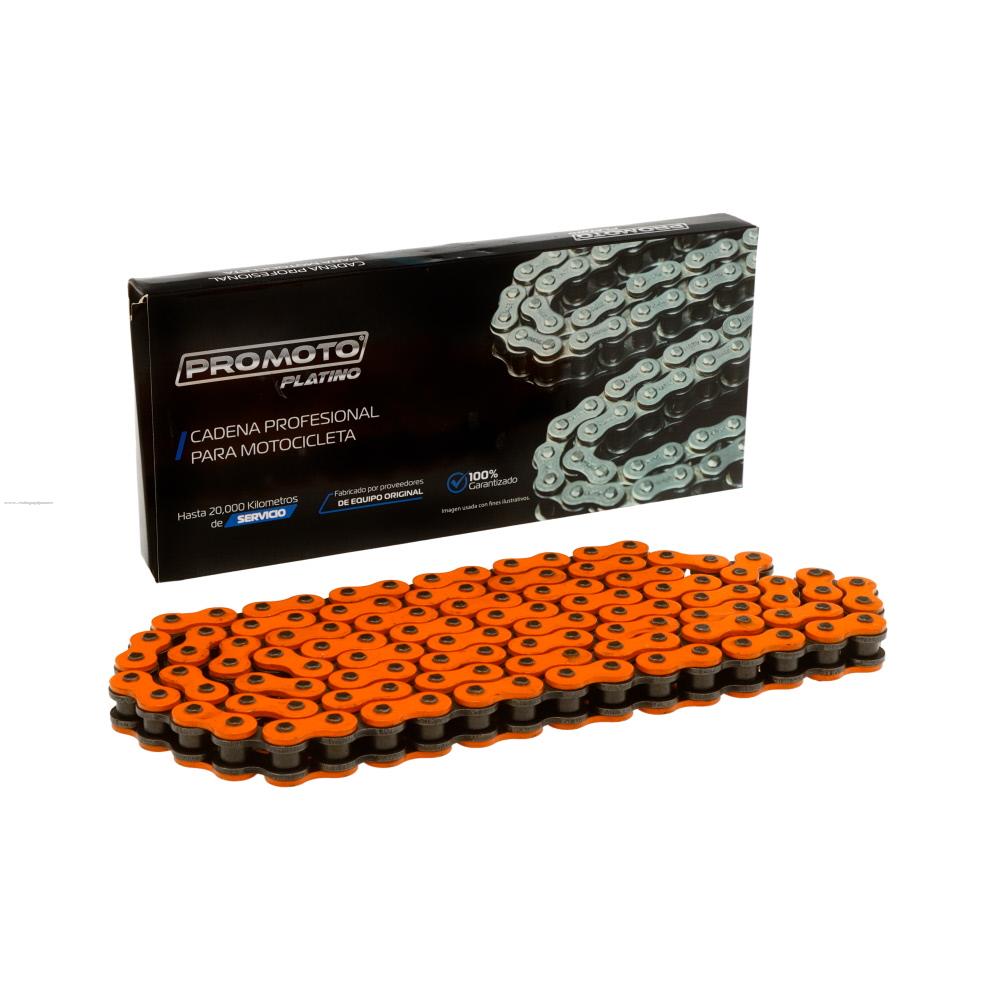 Cadena 520H -116L Reforzada Naranja PROMOTO PLATINO