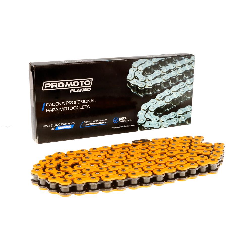 Cadena 520H -116L Reforzada Amarillo PROMOTO PLATINO