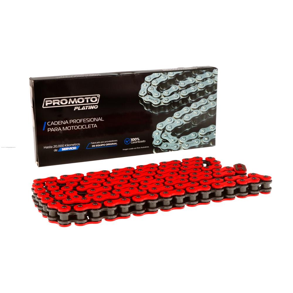 Cadena 520H -120L o Ring Rojo PROMOTO PLATINO