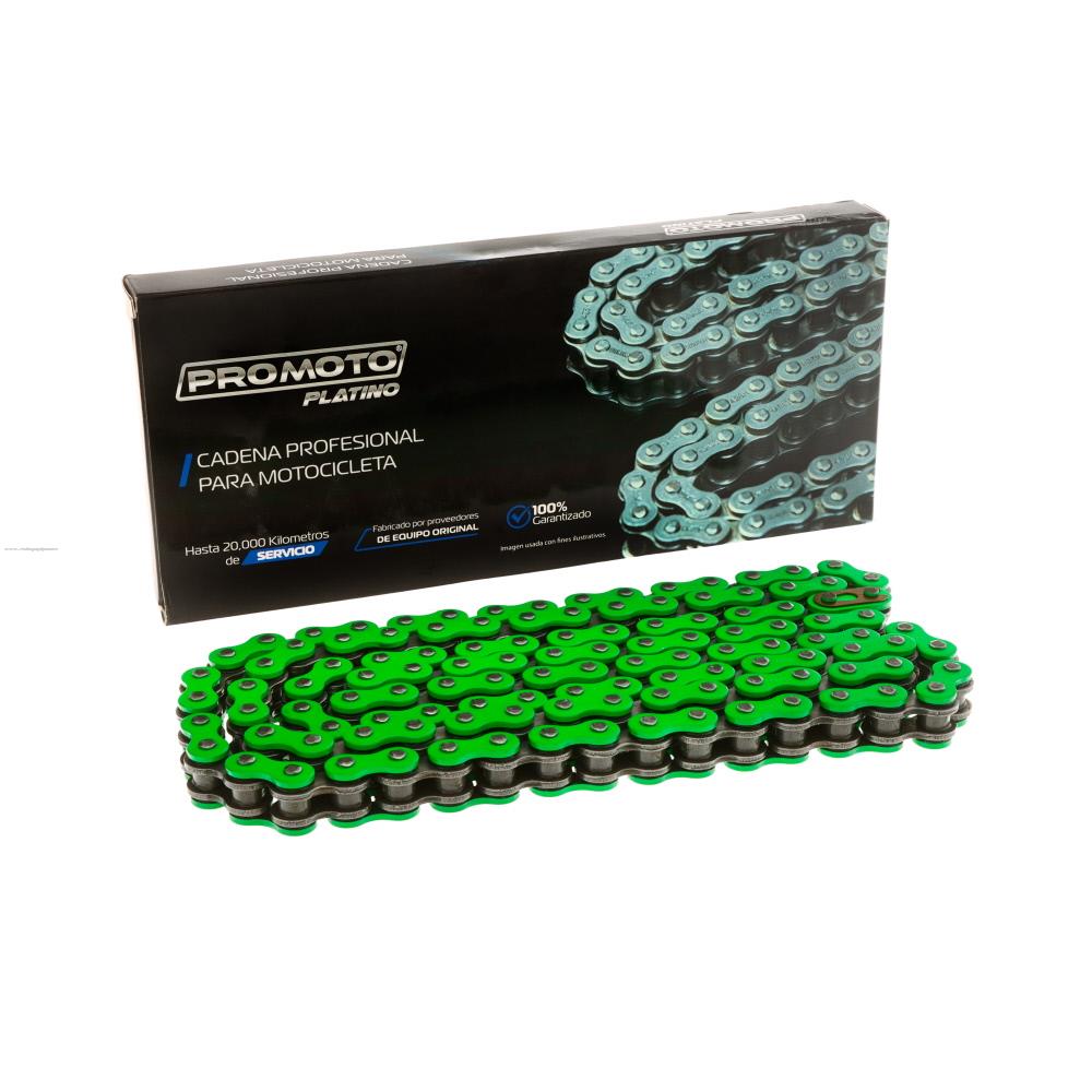 Cadena 520H -120L o Ring Verde PROMOTO PLATINO