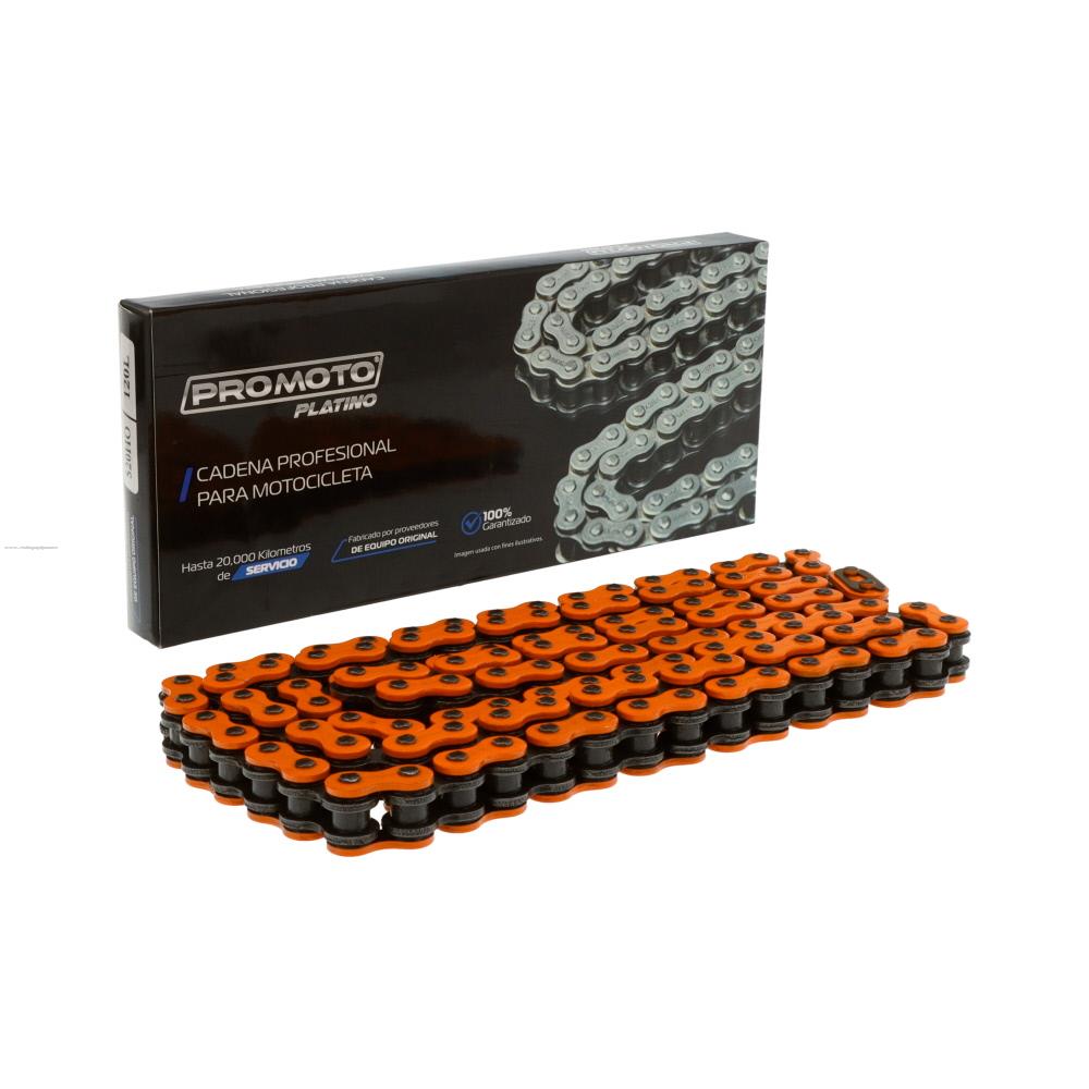 Cadena 520H -120L o Ring Naranja PROMOTO PLATINO