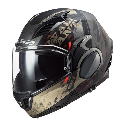 Casco Abatible LS2 Valiant II Gripper M Dorado Mate FF900