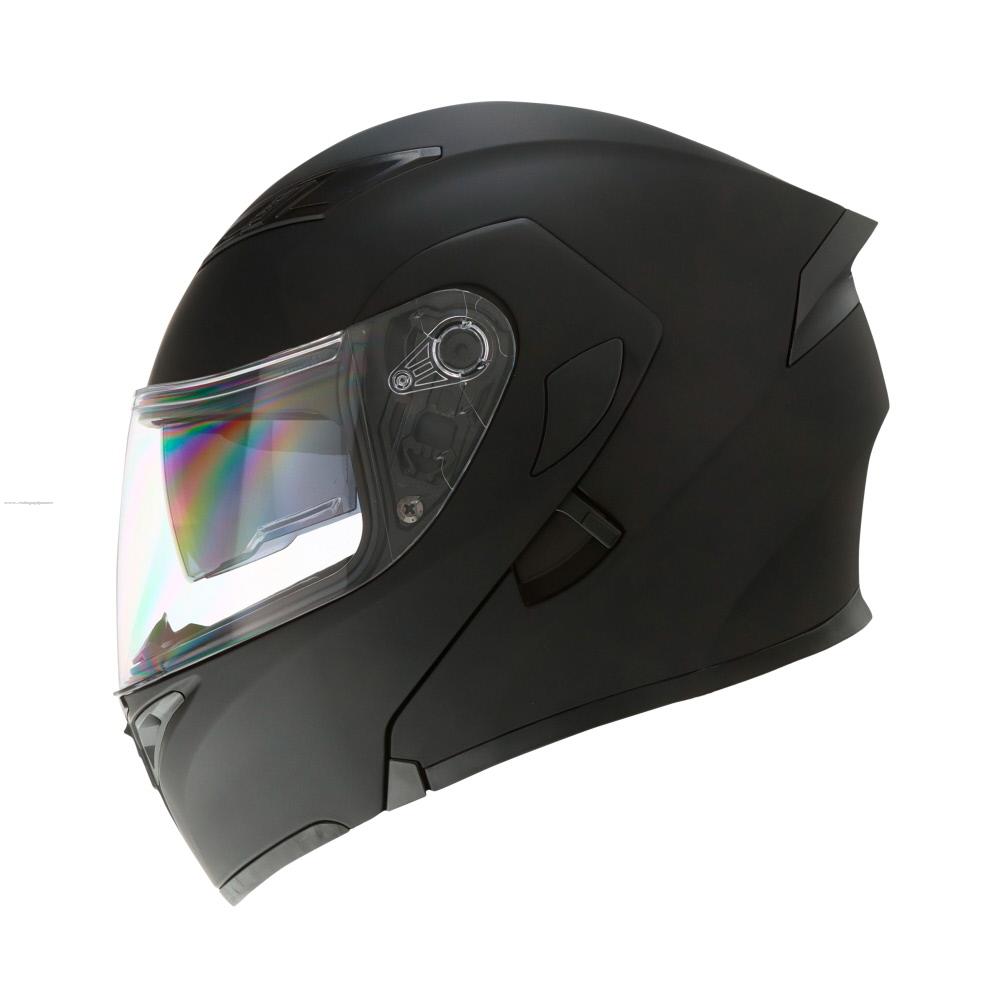 Casco Abatible R7 RACING Unscarred Solid Doble Mica Dot L Negro Mate