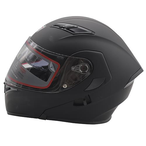 Casco Abatible R7 RACING Unscarred Solid Doble Mica Dot XXL Negro Mate