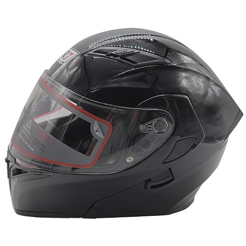 Casco Abatible R7 RACING Unscarred Solid Doble Mica Dot XXL Negro