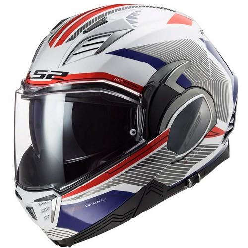 Casco Abatible LS2 Valiant II Revo S BCO/ROJ/AZL FF900