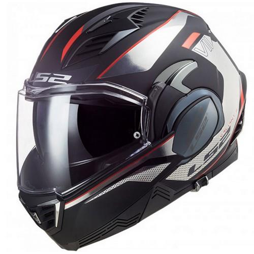 Casco Abatible LS2 Valiant II Hub S NGO/CROMO FF900