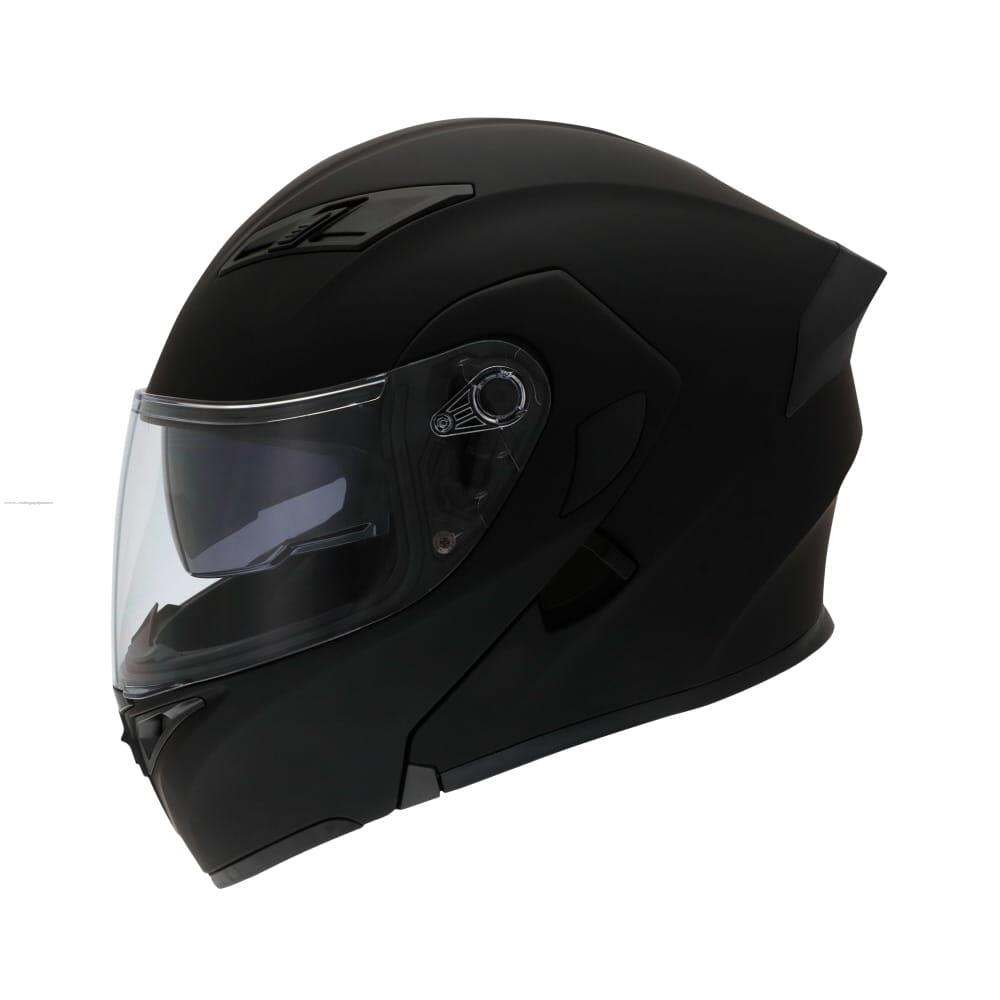 Casco Abatible R7 RACING Unscarred con Led Doble Mica Dot L Negro Mate
