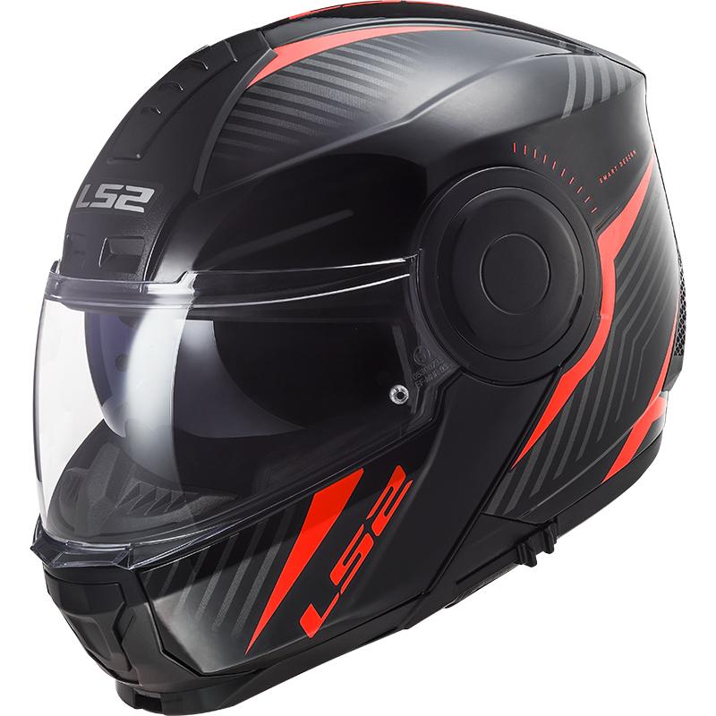 Casco Abatible LS2 Scope Skid NGO/ROJ FF902