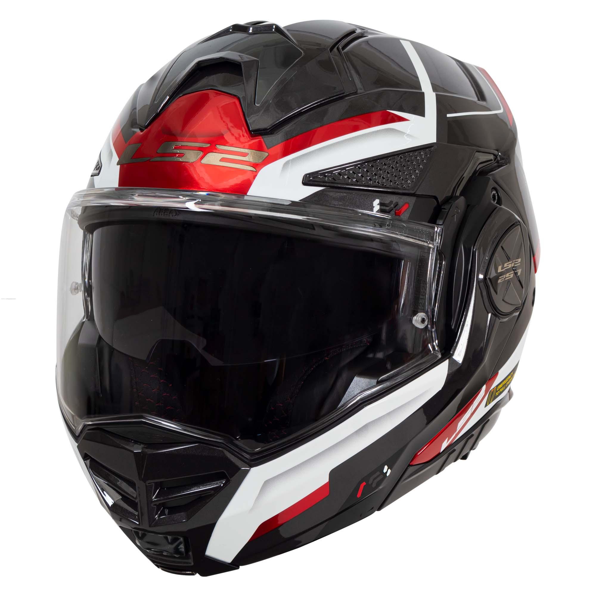 Casco Abatible LS2 Advant x Spectrum S NGO/BCO/ROJ FF901