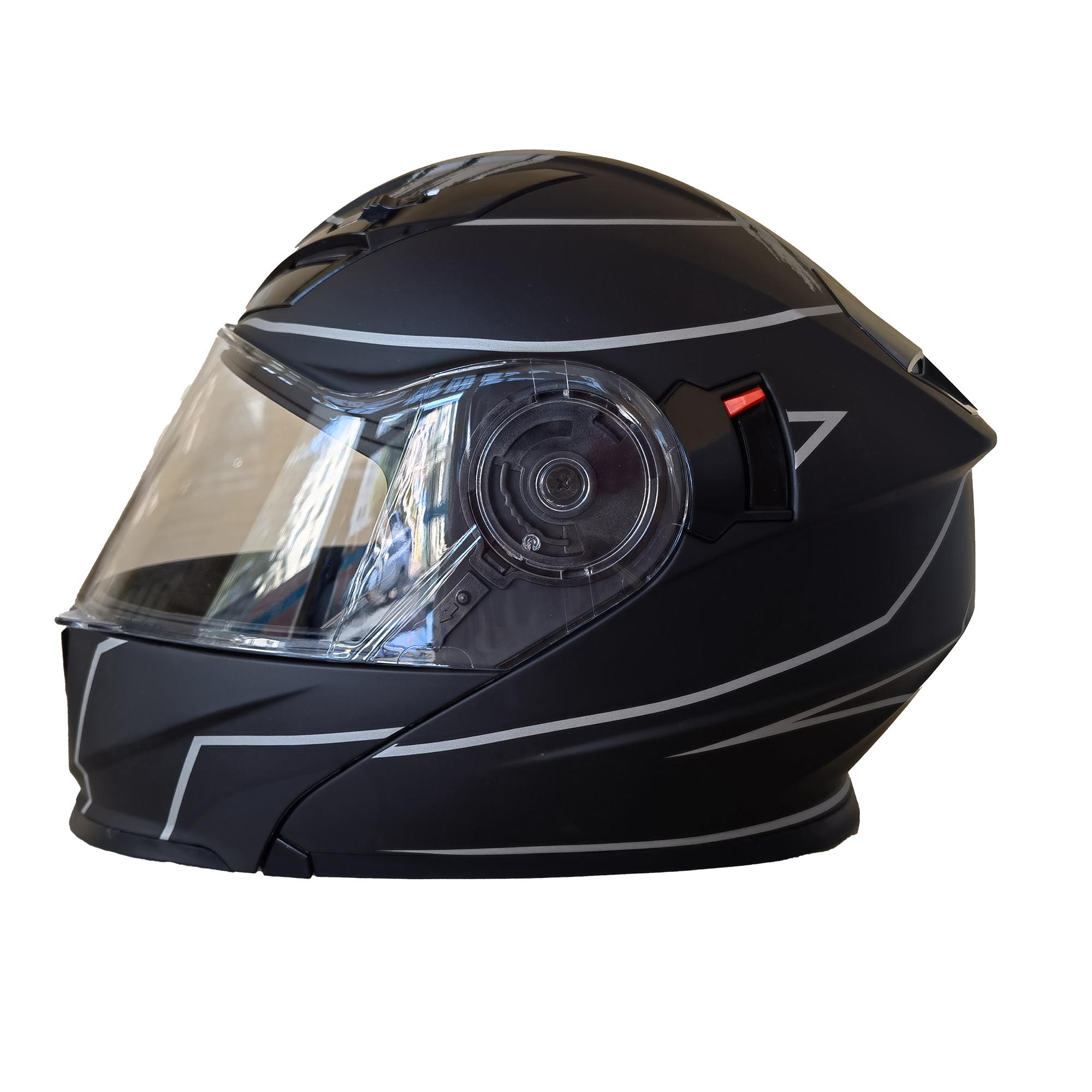 Casco Abatible R7 RACING Expert Fasttest Doble Mica Dot M Gris Mate
