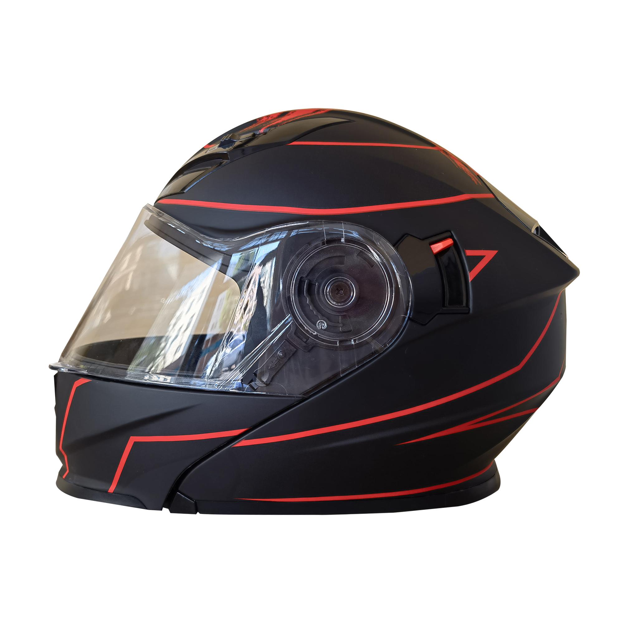 Casco Abatible R7 RACING Expert Fasttest Doble Mica Dot Rojo Mate