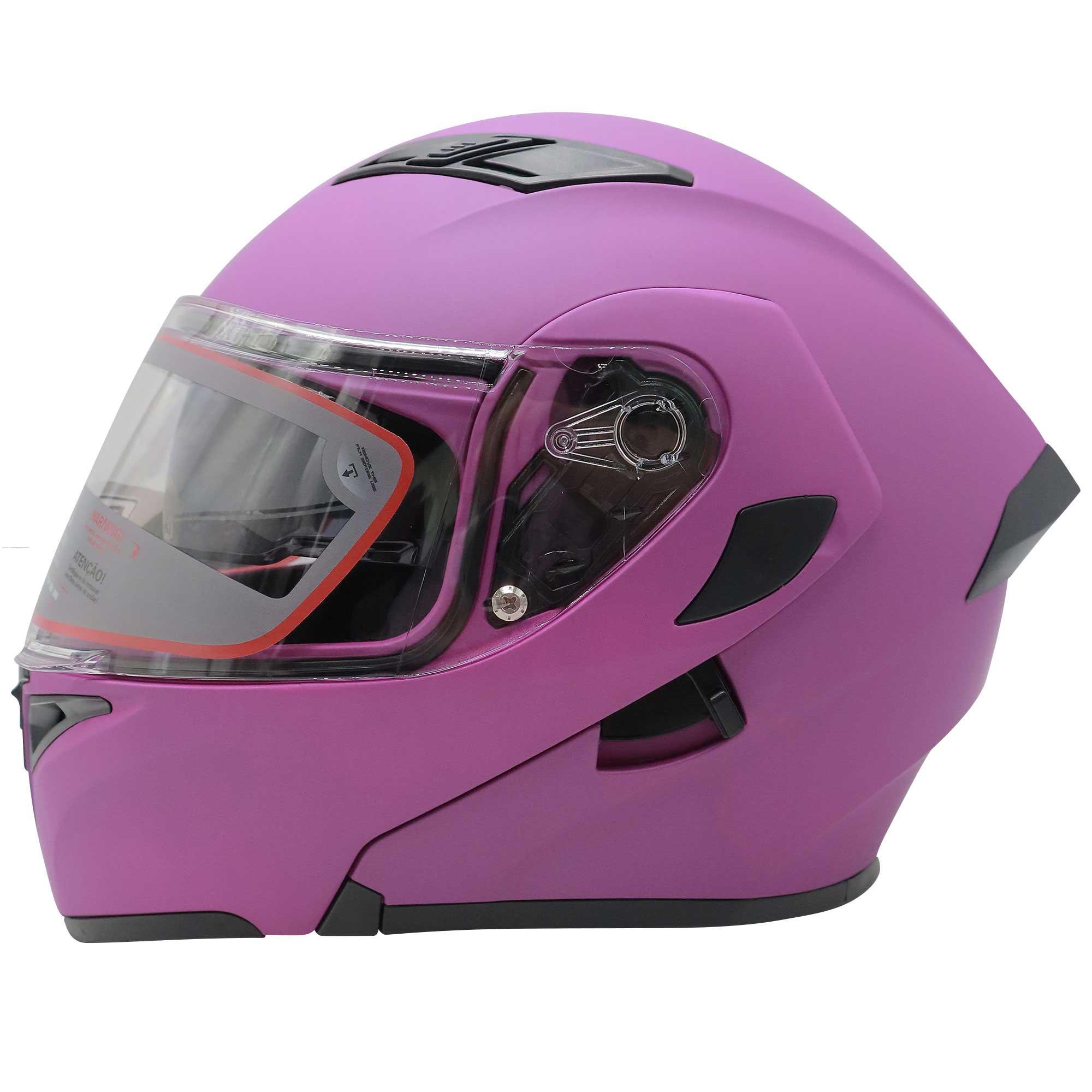 Casco Abatible R7 RACING Unscarred con Led Doble Mica Dot L Purpura Mate