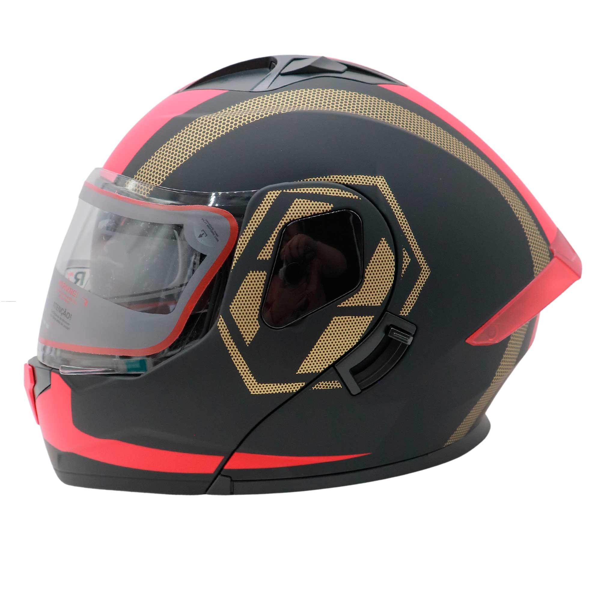 Casco Abatible R7 RACING Dynatos Factor Rojo Doble Mica Dot XXL