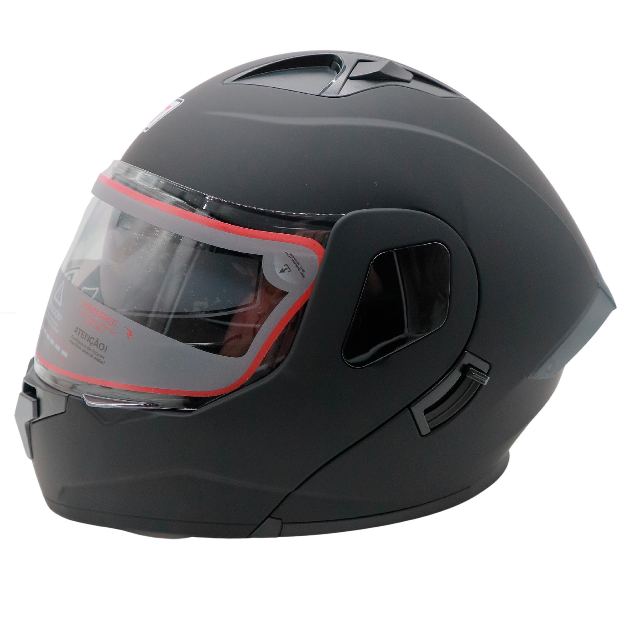 Casco Abatible R7 RACING Dynatos Magno Doble Mica Dot XXL Negro Mate