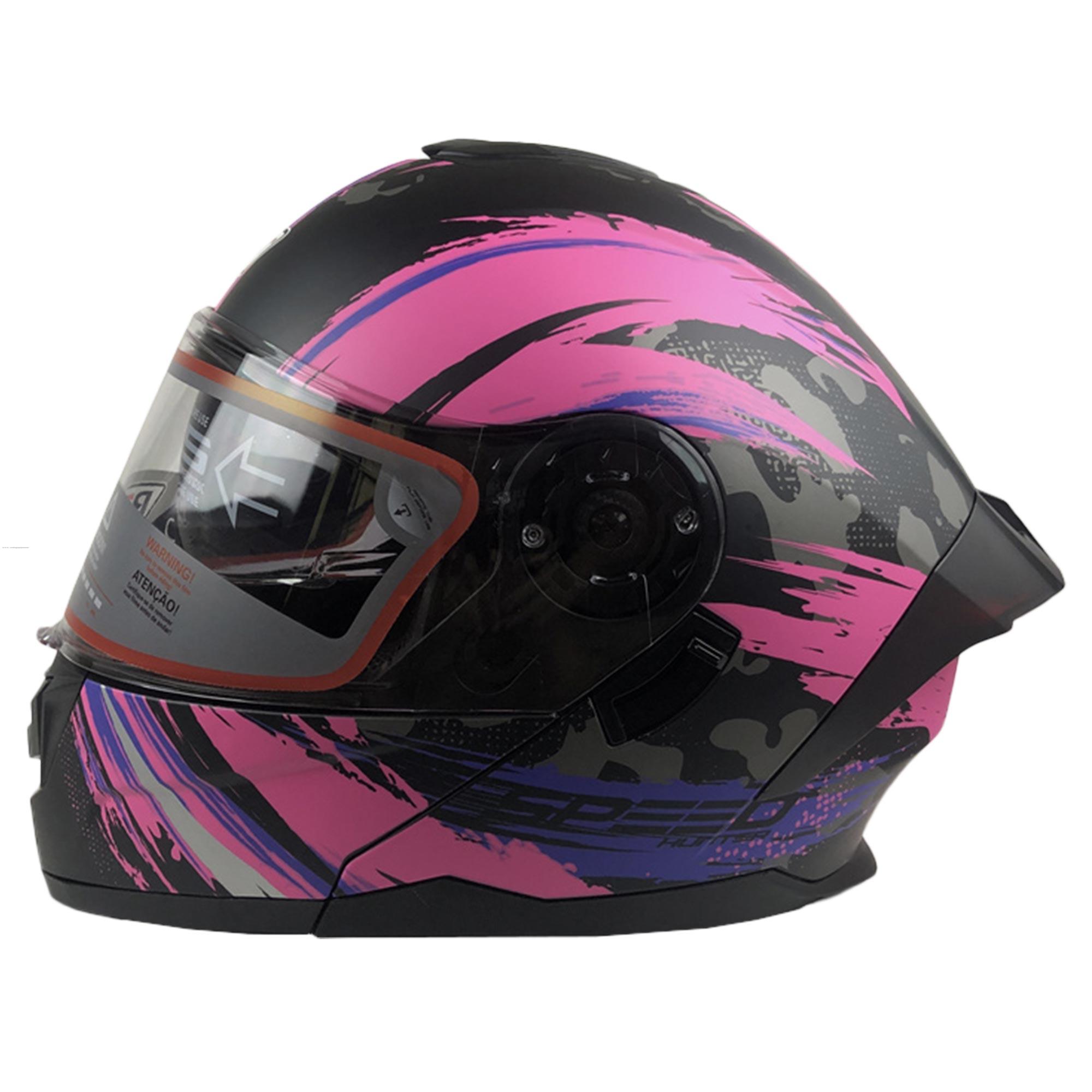 Casco Abatible R7 RACING Alfa con Led Doble Mica Dot L Rosa