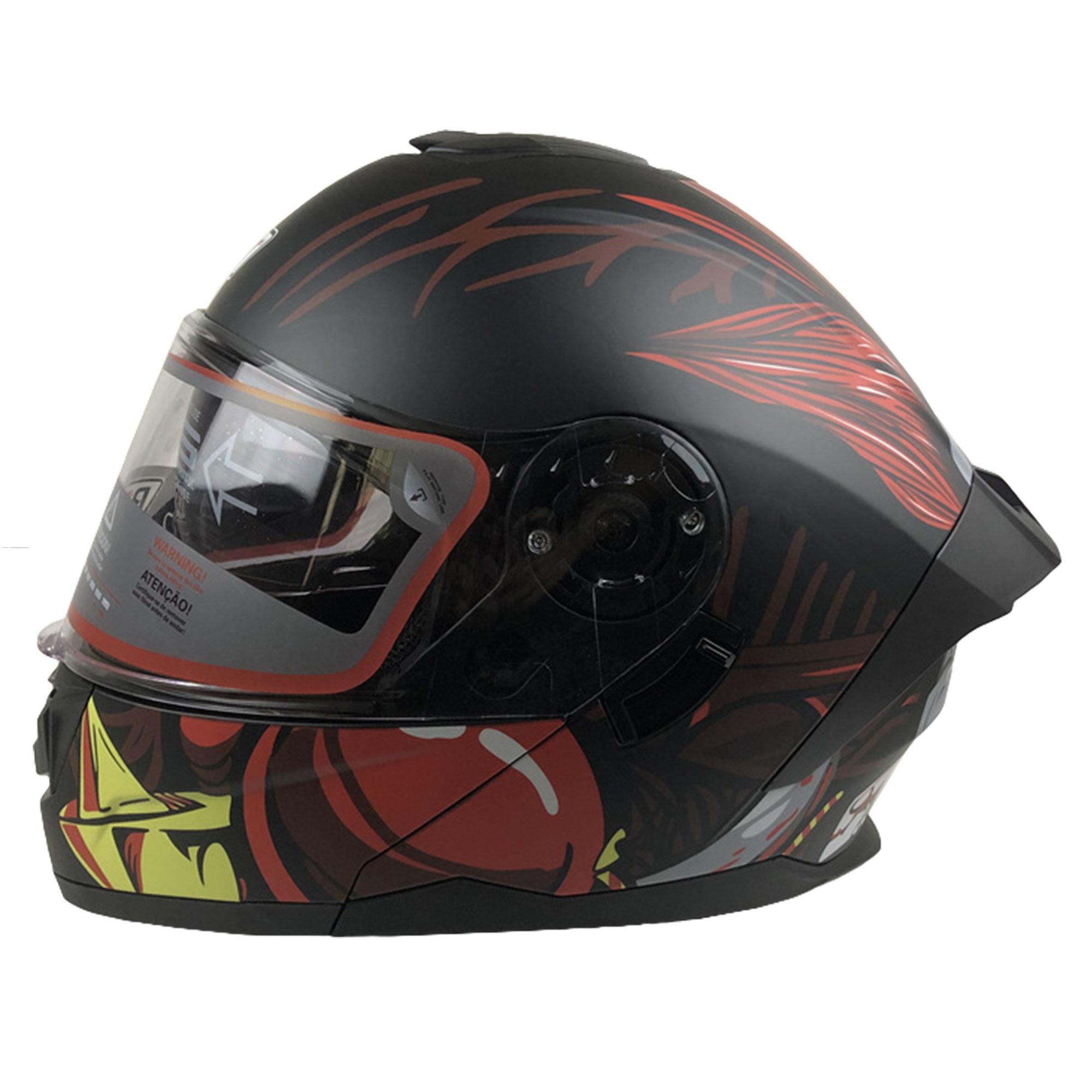 Casco Abatible R7 RACING Alfa con Led Doble Mica Dot Red Clown
