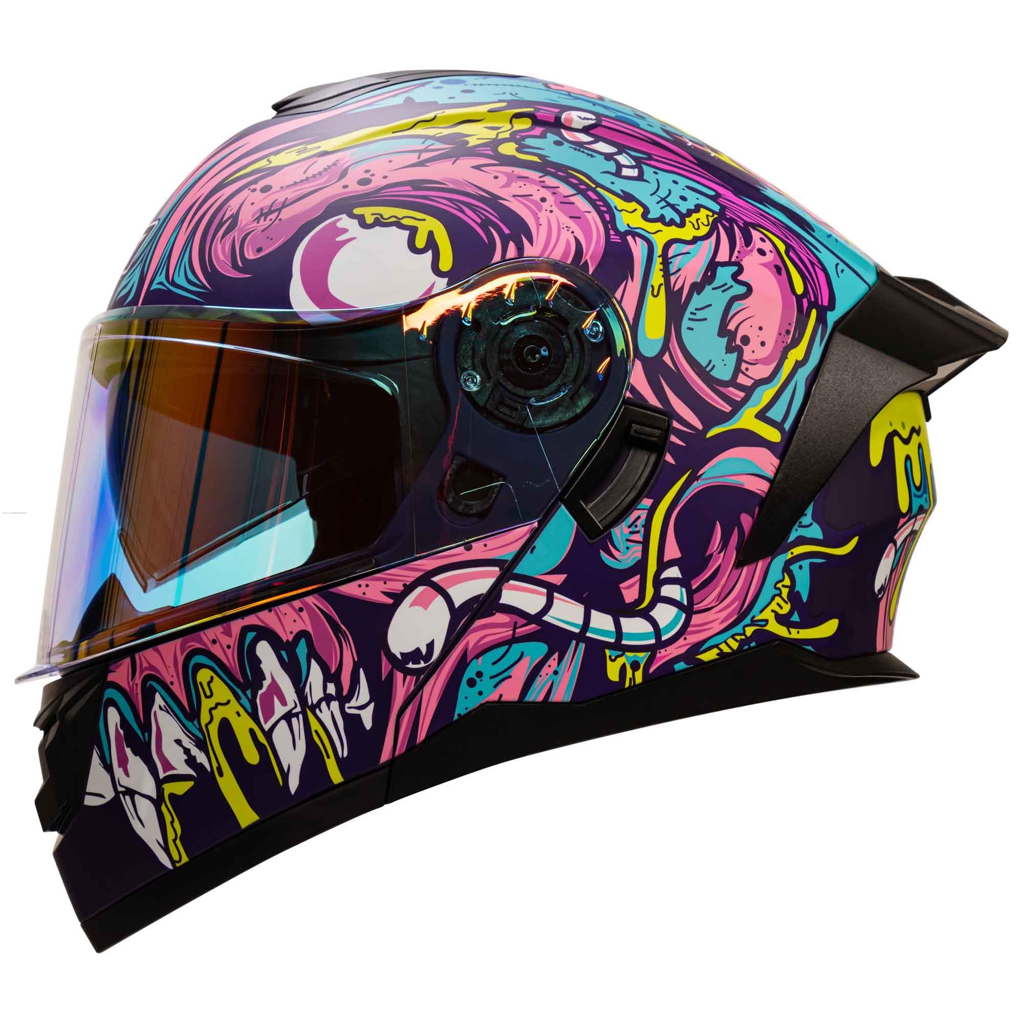 Casco Abatible R7 RACING Alfa con Led Doble Mica Dot XL Brainy (MICA Premium Night VISION)