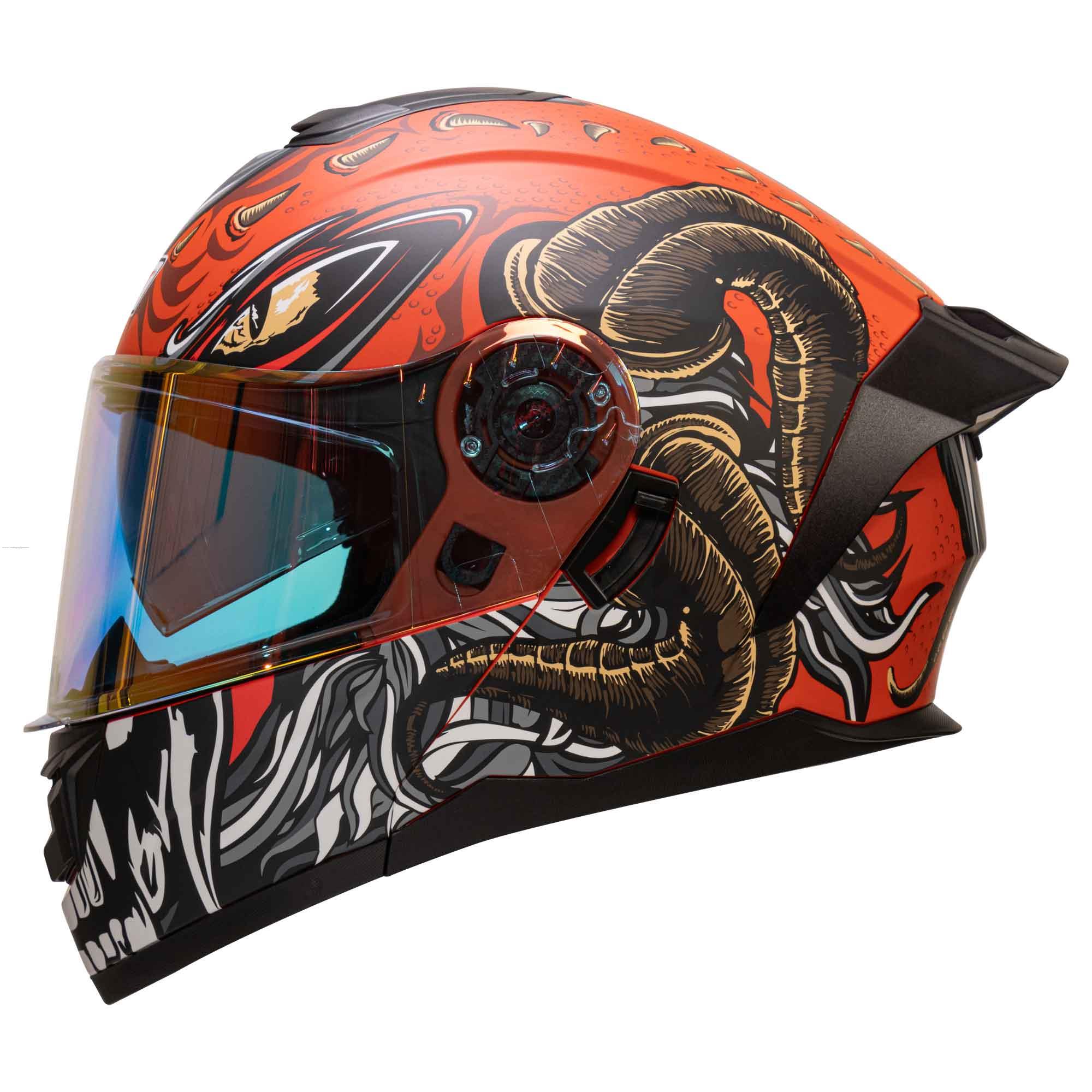 Casco Abatible R7 RACING Alfa con Led Doble Mica Dot S The King (MICA Premium Night VISION)
