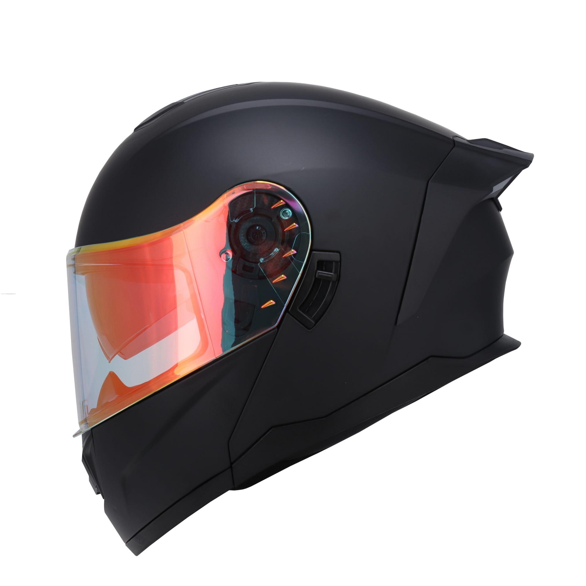 Casco Abatible R7 RACING Alfa con Led Doble Mica Dot M Ngo Mate (MICA Premium Night VISION)
