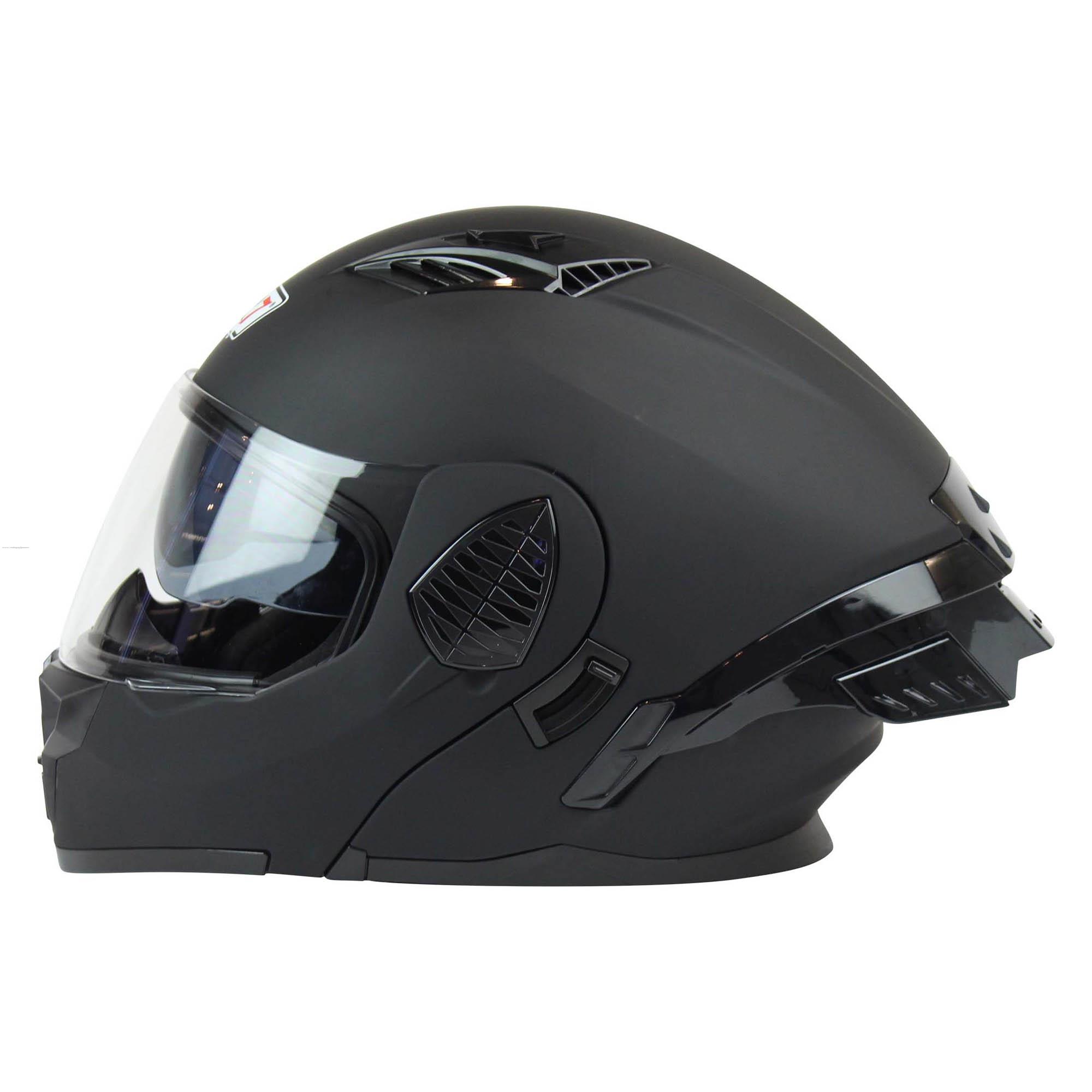 Casco Abatible R7 RACING Shell Doble Mica Dot XXL Negro Mate