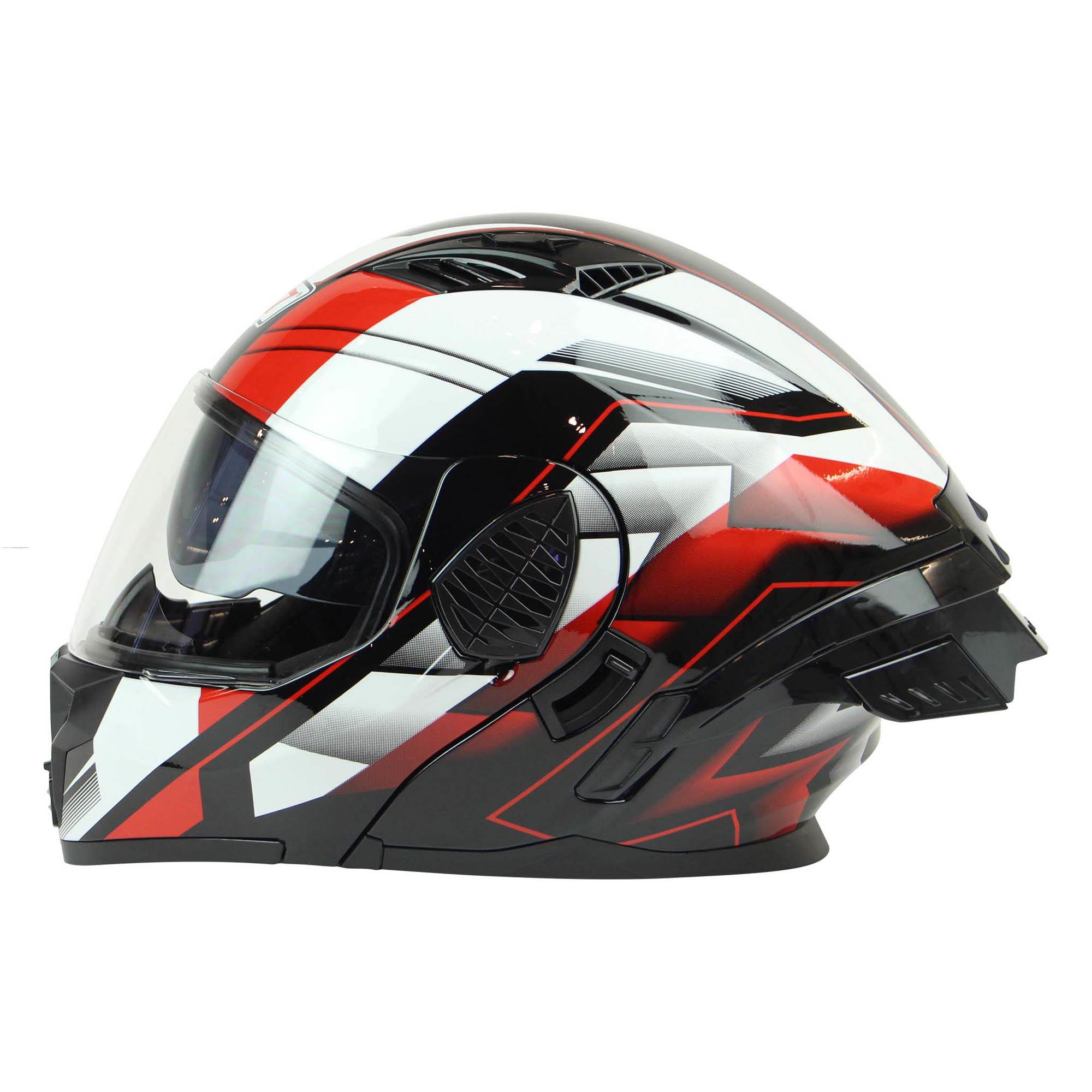 Casco Abatible R7 RACING Shell Doble Mica Dot XL ROJ/BCO