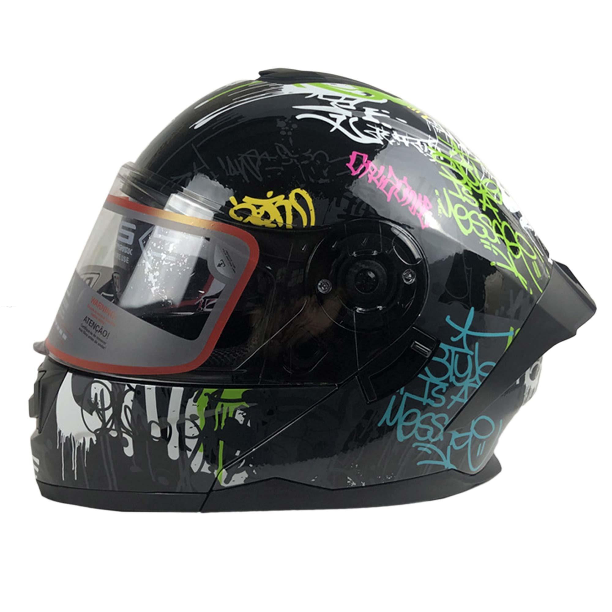 Casco Abatible R7 RACING Alfa Doble Mica Dot L Grafico GRS/BCO