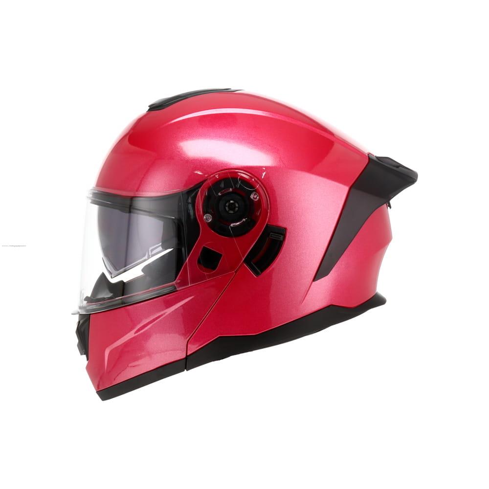 Casco Abatible R7 RACING Alfa con Led Doble Mica Dot Rosa Glitter