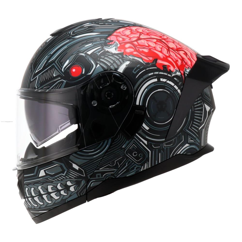 Casco Abatible R7 RACING Alfa con Led Doble Mica Dot Cyber Mate