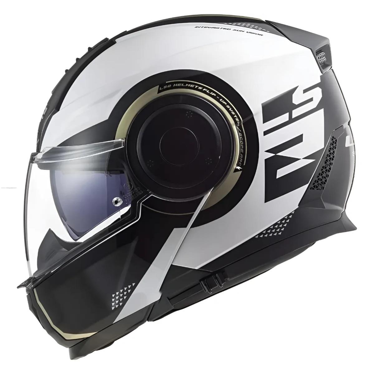 Casco Abatible LS2 Scope II Arch BCO/TITANIUM FF902 sin Pinlock
