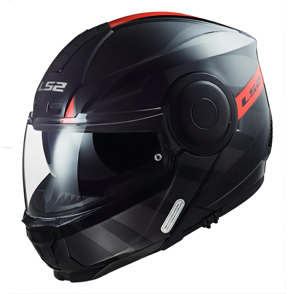 Casco Abatible LS2 Scope II Hamr NGO/TIT/ROJ FF902 sin Pinlock