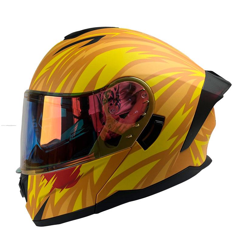 Casco Abatible R7 RACING Alfa con Led Doble Mica Dot Thunder (MICA Premium Night VISION)