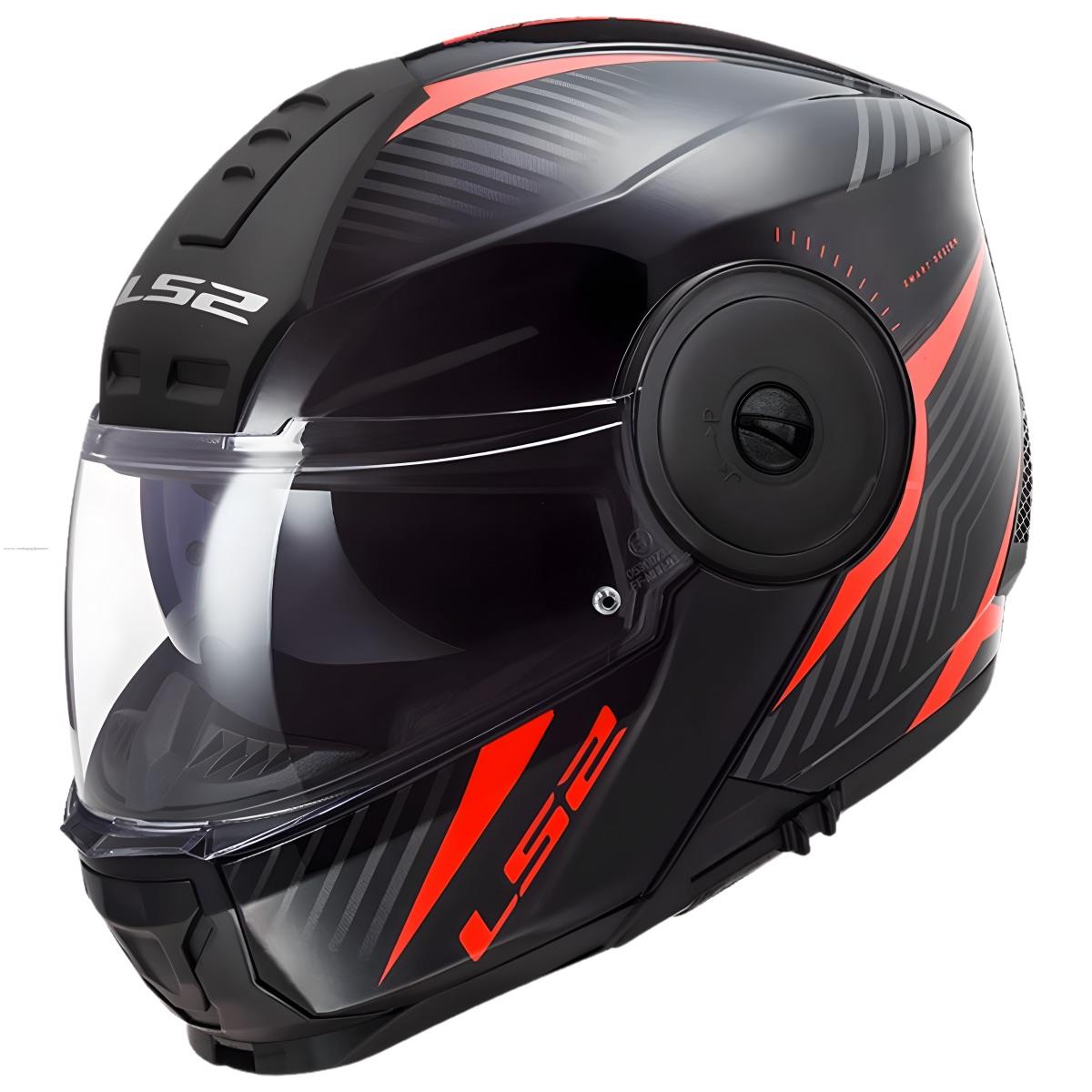 Casco Abatible LS2 Scope II Skid L NGO/ROJ FF902
