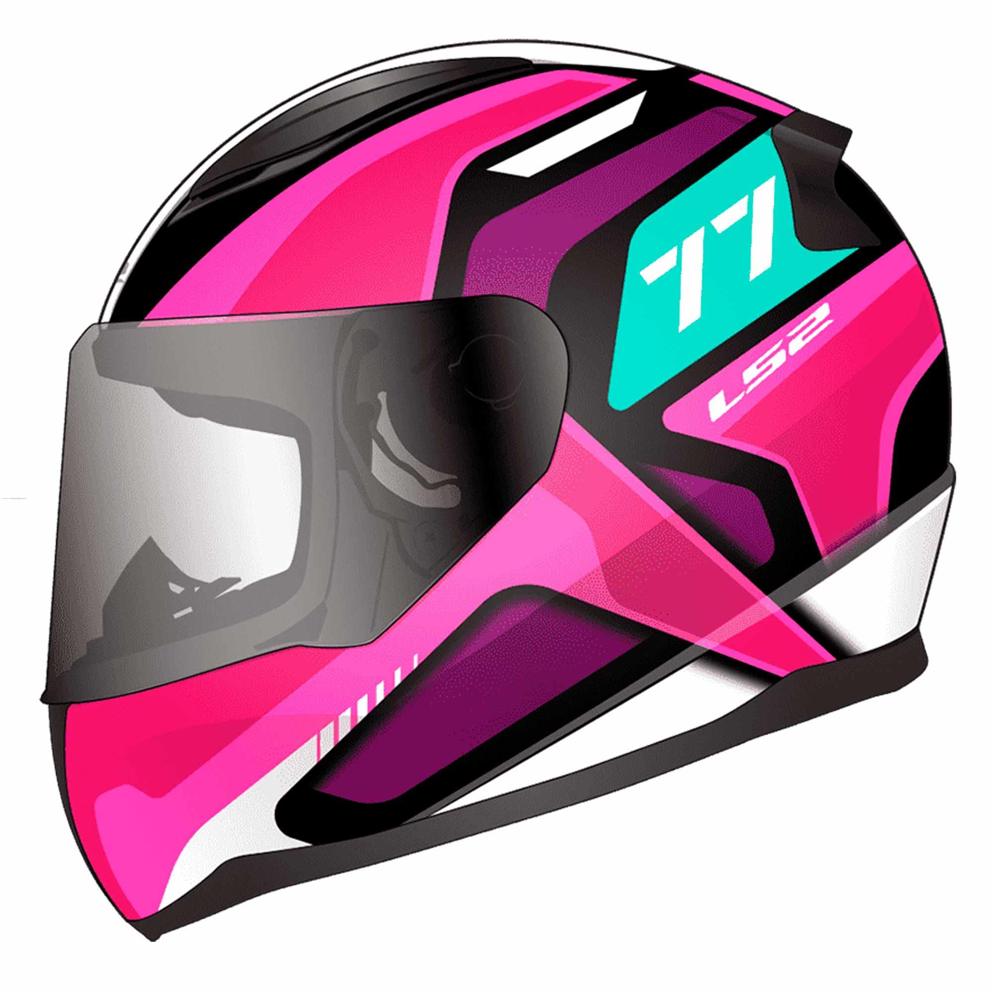 Casco Cerrado LS2 Rapid II Hyper Speed M NGO/FUCSIA FF353