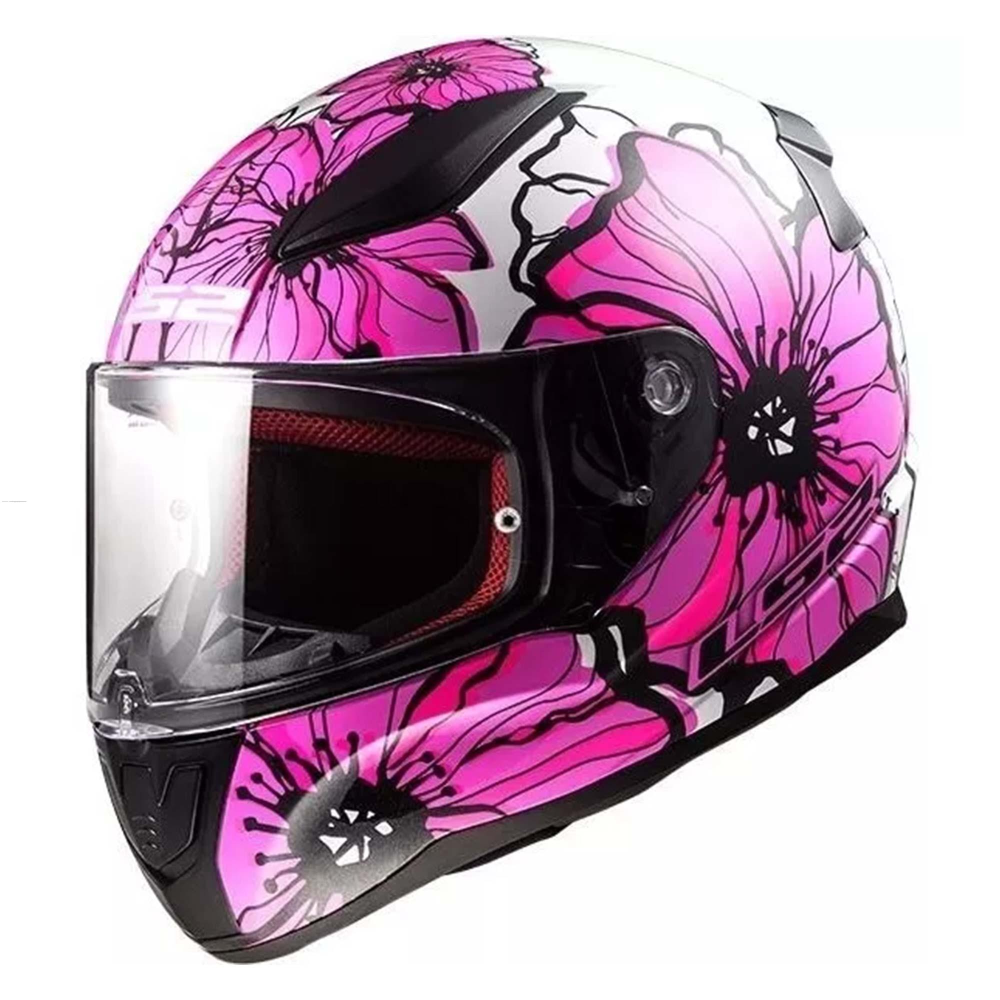 Casco Cerrado LS2 Rapid II Poppies M BCO/ROSA FF353